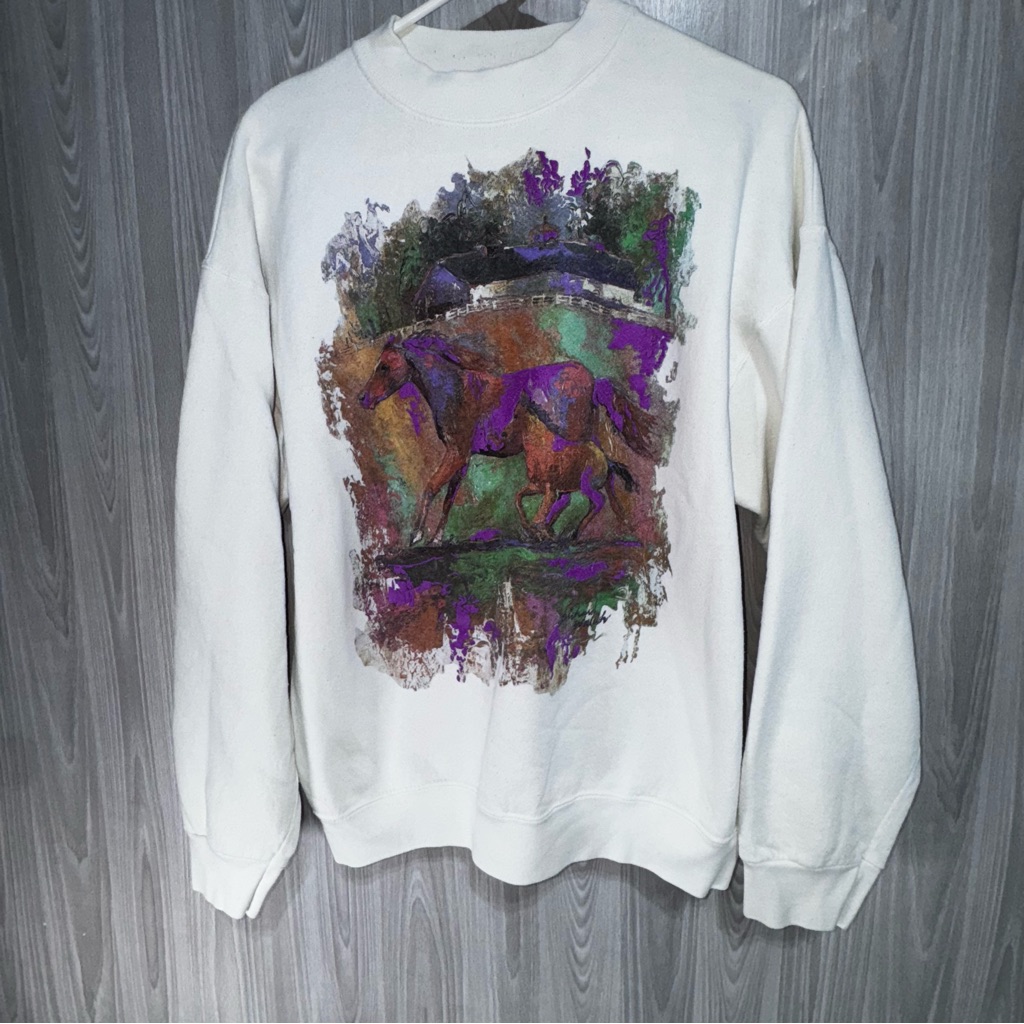 Vintage 90s Kentucky Horse Racing Equestrian Derby Made In Usa Sweatshirt Xl